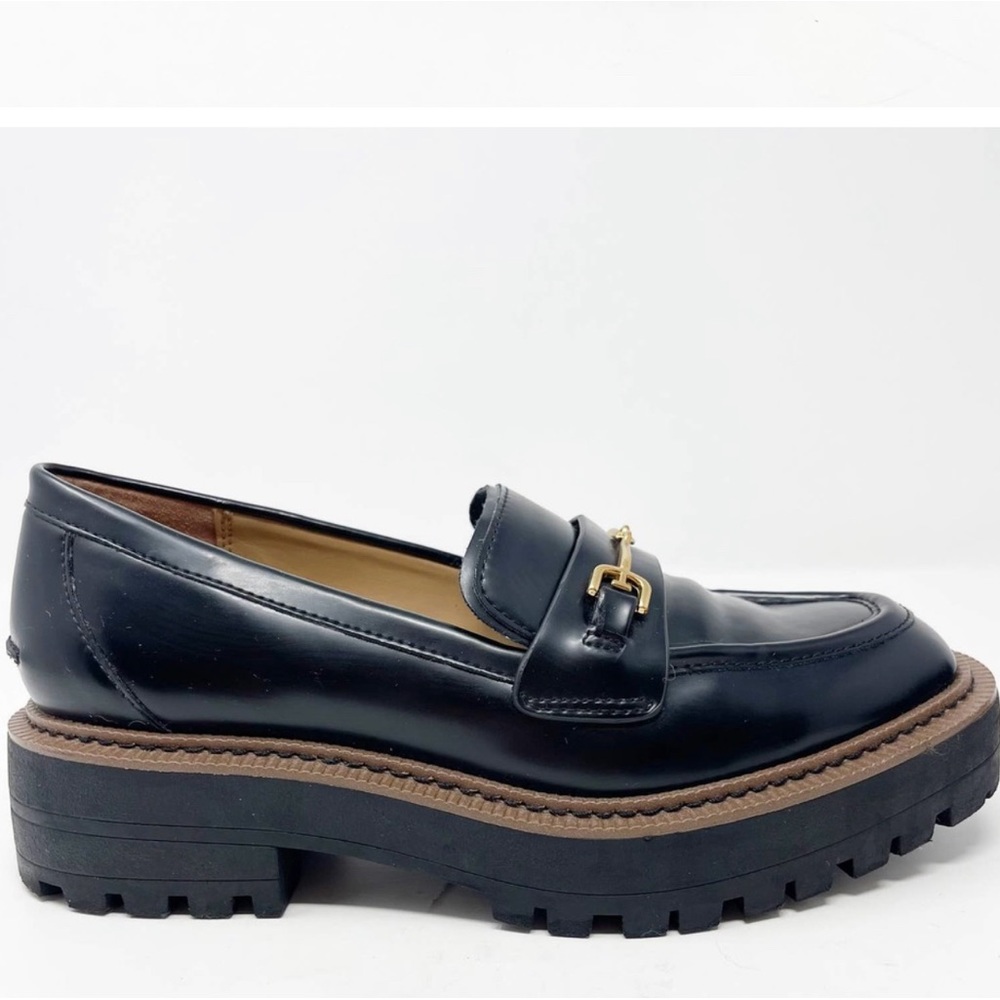 Sam Edelman Women's Black Laurs Lug Sole Platform Horsebit Loafer size 6.5